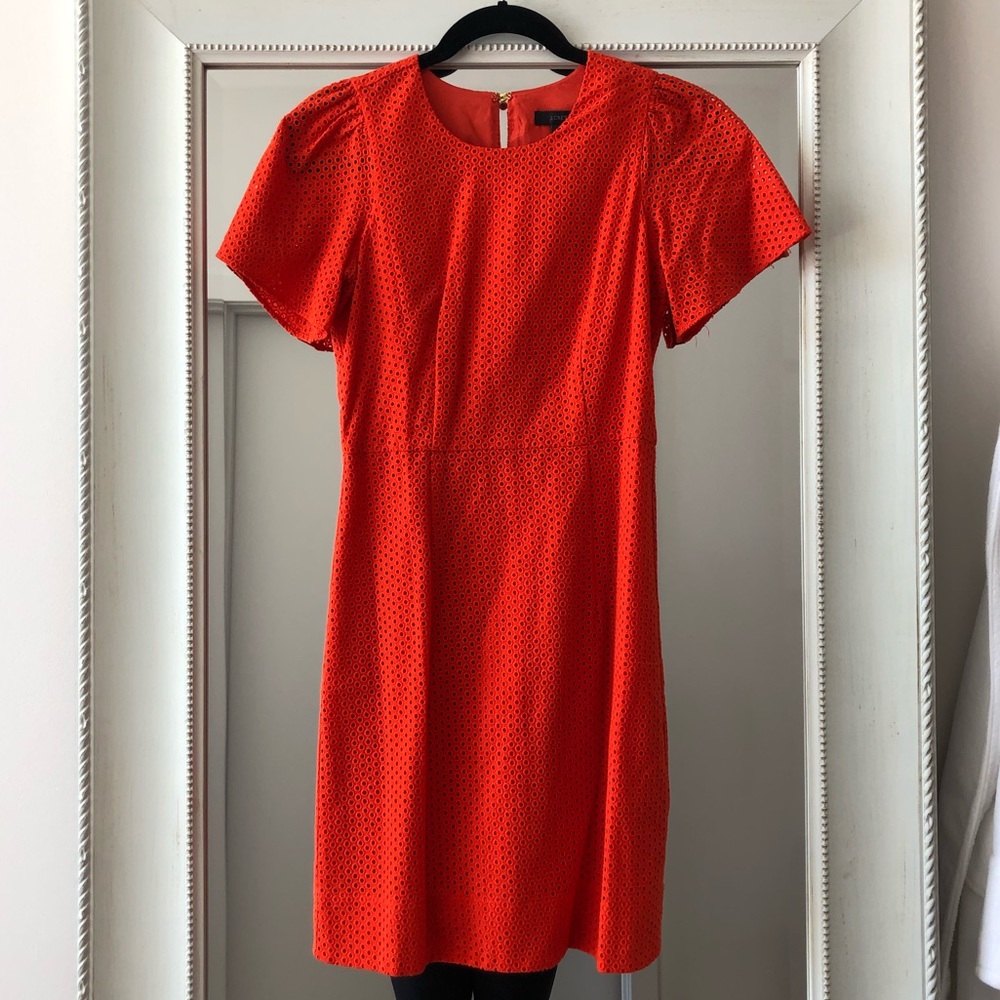 🆕 J.CREW FLUTTER-SLEEVE DRESS IN EYELET - SIZE 00